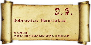 Dobrovics Henrietta névjegykártya