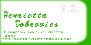 henrietta dobrovics business card